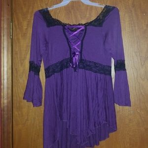 Purple corset tied fashion top